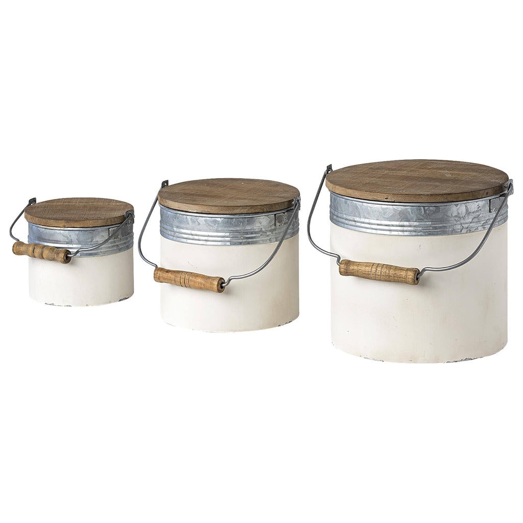 Metal Set of 3 Cylindrical Box X2798