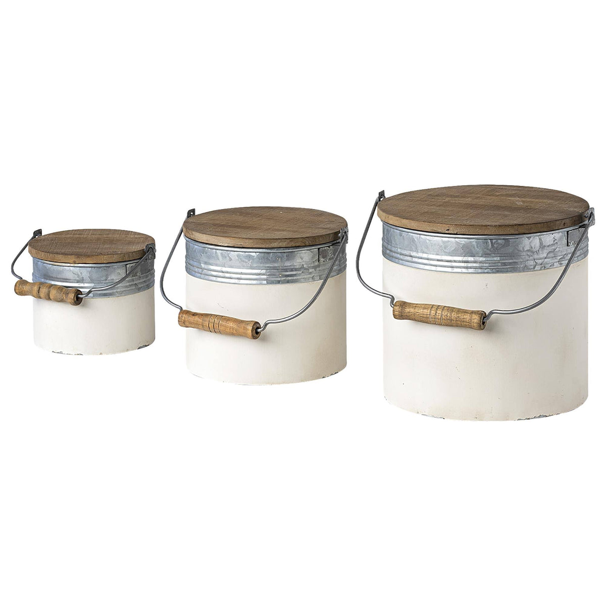 Metal Set of 3 Cylindrical Box X2798