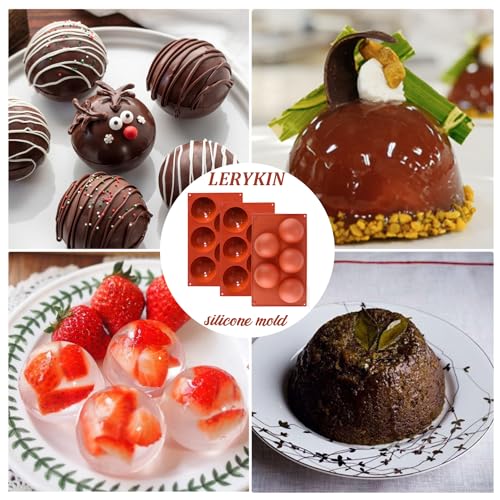 3 Pack Large 6-Cavity Semi Sphere Silicone Baking Molds T49750