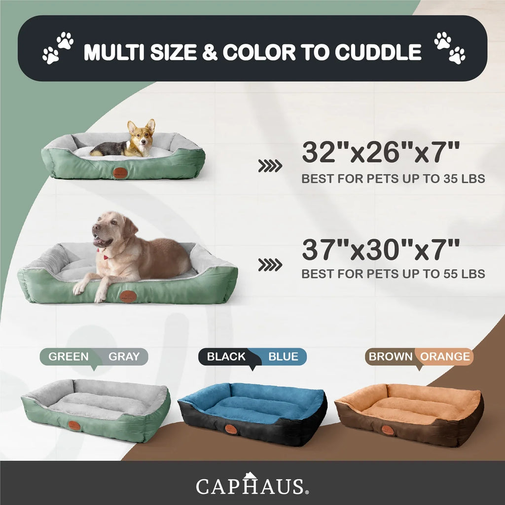 Blue Brown Gray Dog Bolster Couch Bed I3074