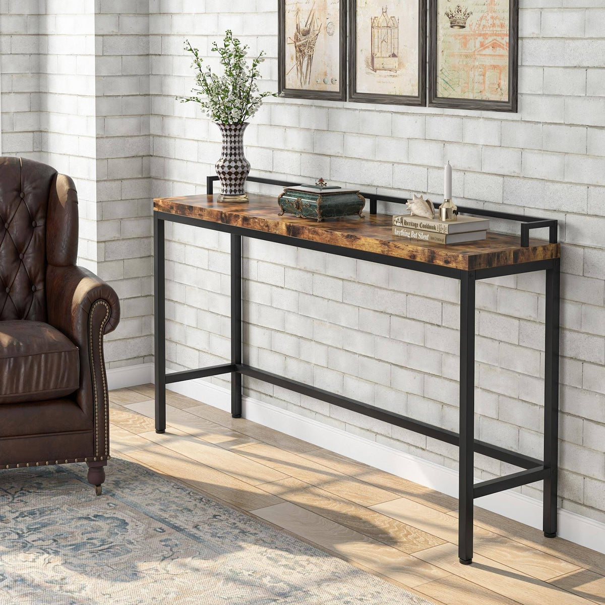 Brown Narrow Console Table T462