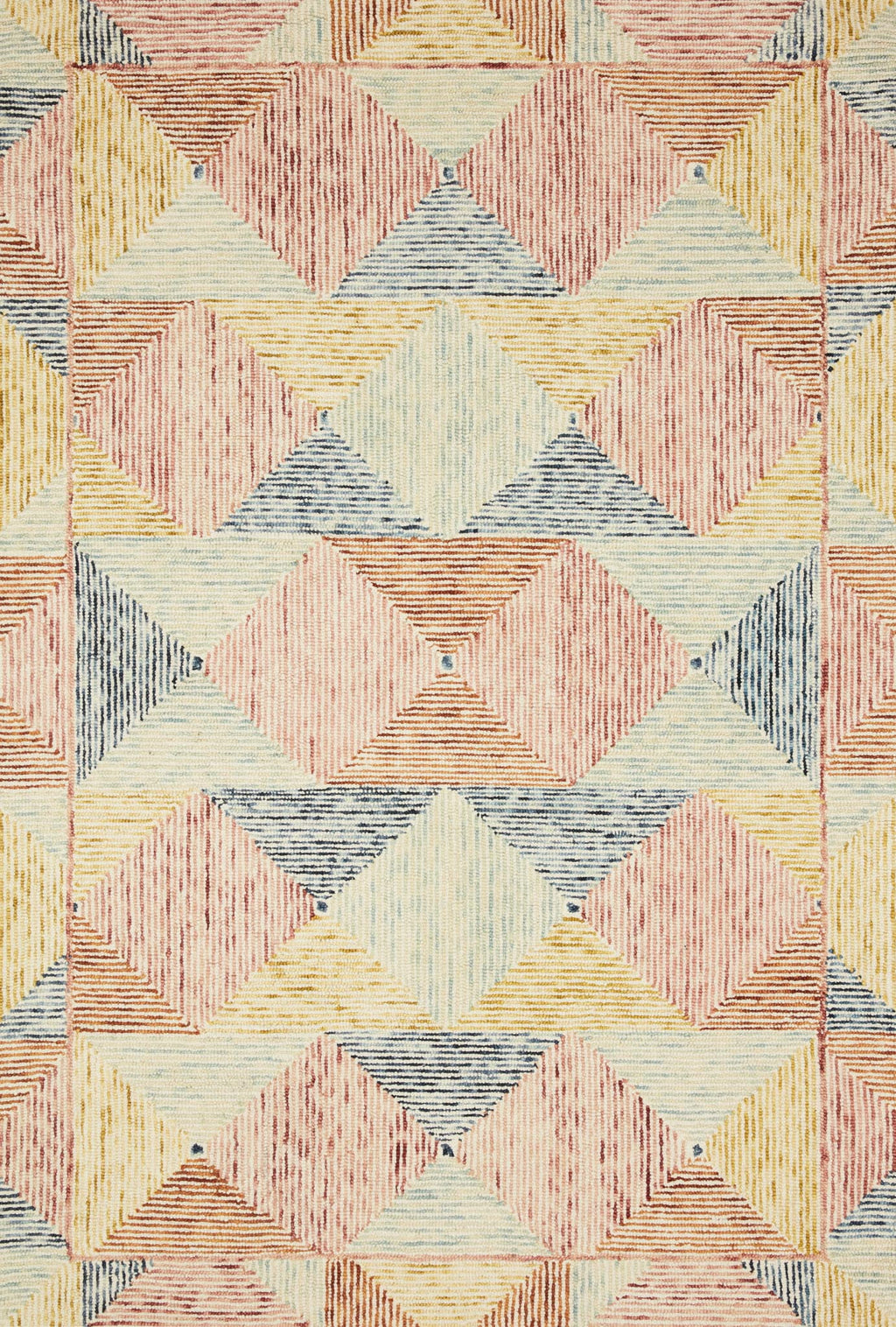 Ivory Multi Geometric Area Rug L71689