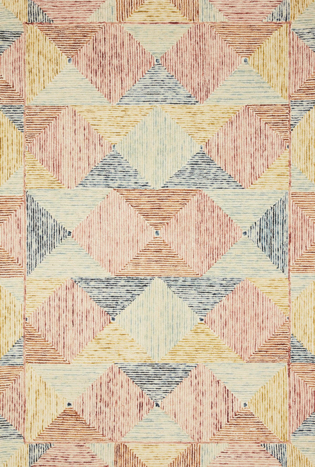 Ivory Multi Geometric Area Rug L71689