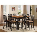 7 Pc Counter Height Table and 6 Faux Leather Seat Stools X805518