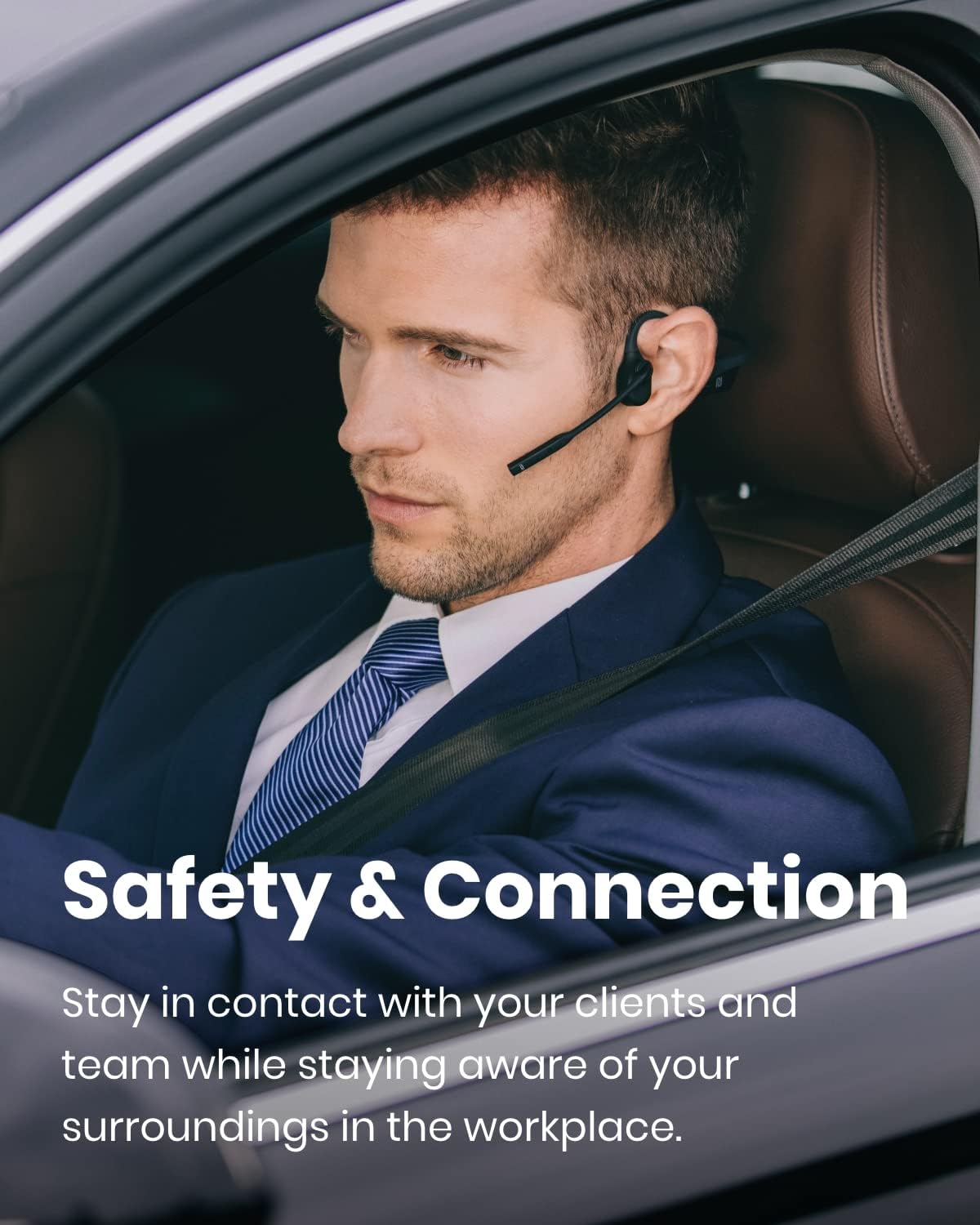 Bone Conduction Open-Ear Stereo Bluetooth Headset With Noise-Canceling Boom Microphone J378528