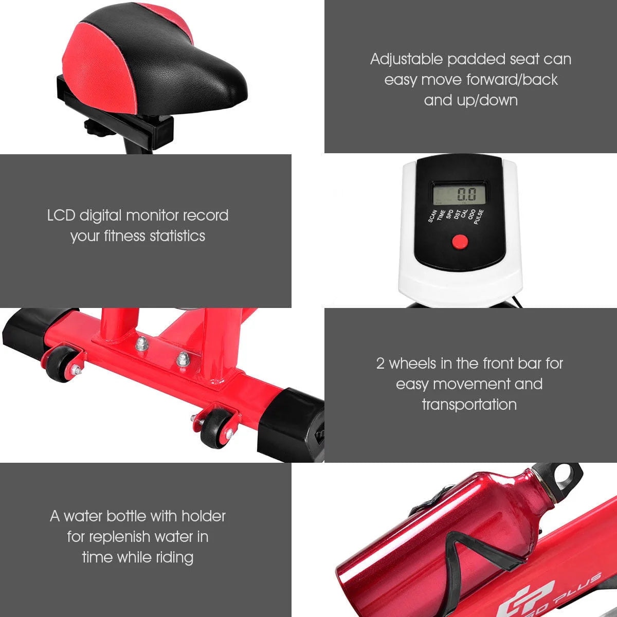 Adjustable Exercise Bike with 18lb Flywheel R19461