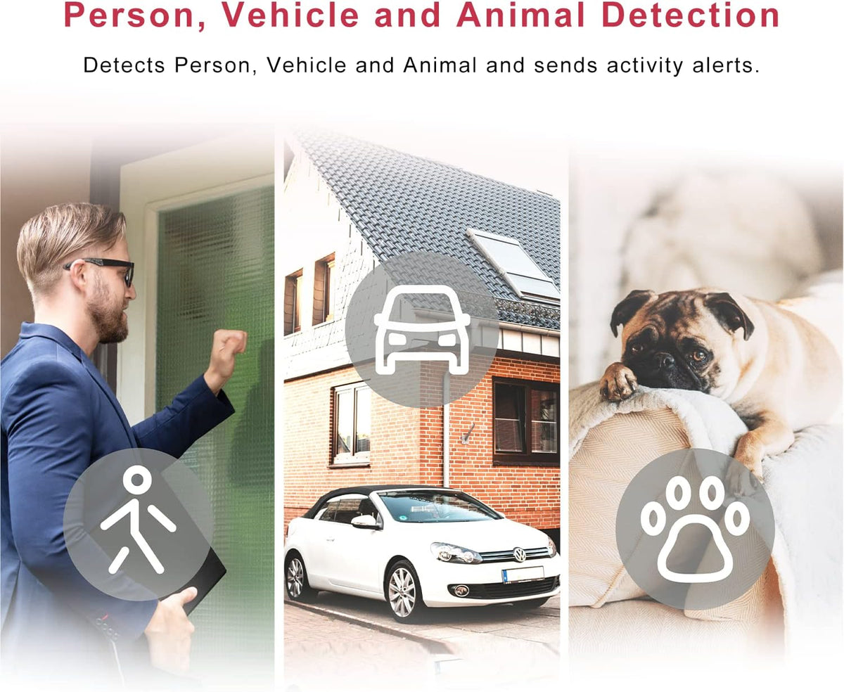 2pc 1080p WiFi Smart Indoor Security Camera with Night Vision W287
