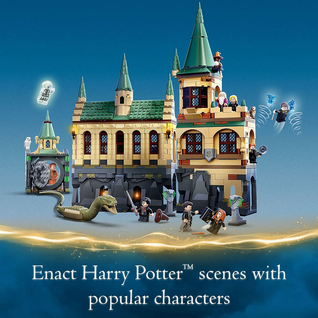 LEGO Harry Potter Hogwarts Chamber of Secrets 76389 Castle Toy with The Great Hall, 20th Anniversary Model Set with Collectible Golden Voldemort Minifigure and Glow-in-the-Dark Nearly Headless Nick R29810
