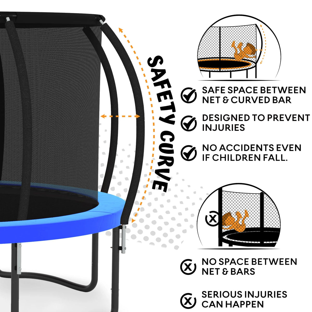 8FT 10FT 12FT 14FT Trampoline with Enclosure and Ladder M2276