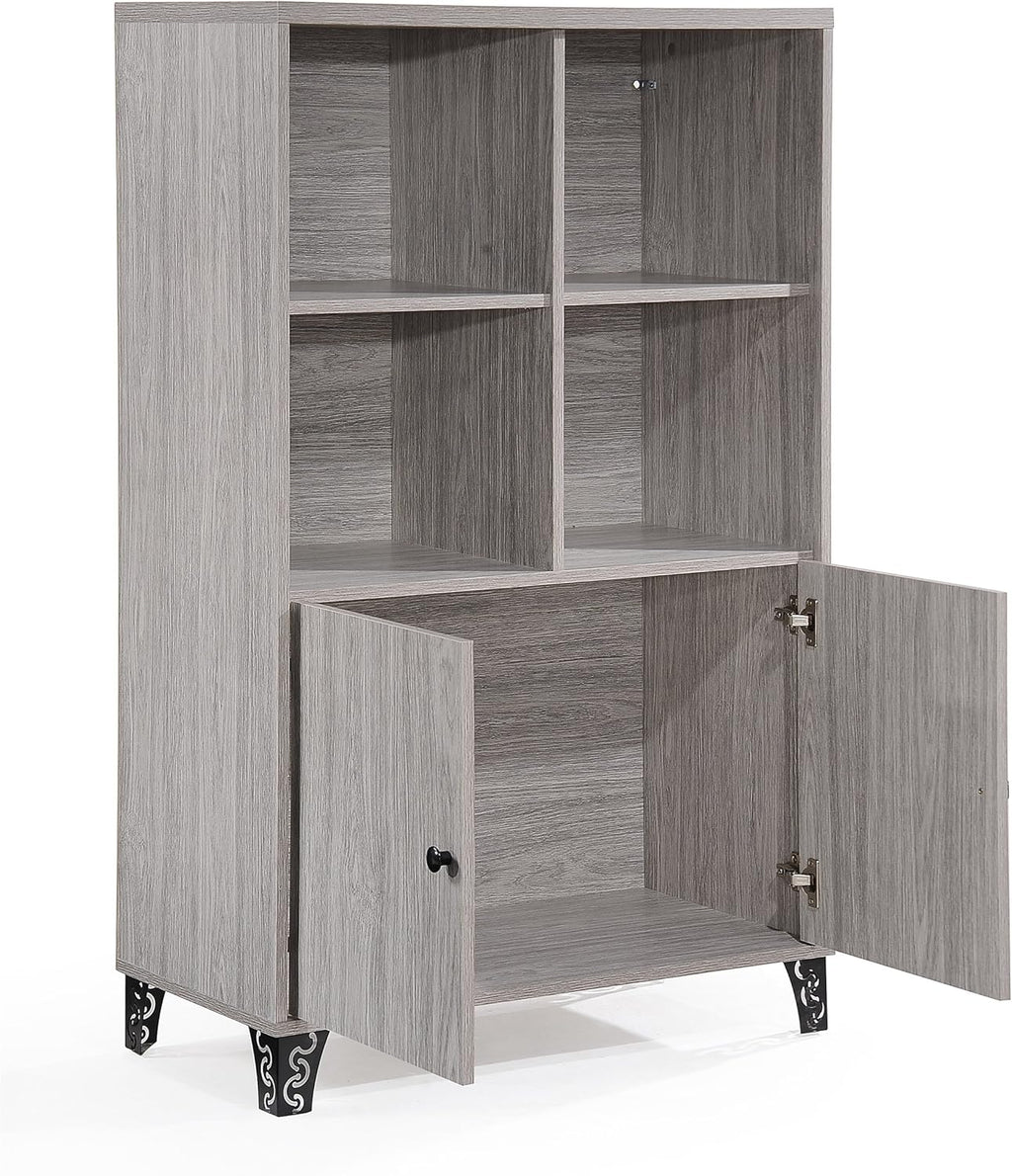 Black / Grey Oak Fiberboard Cabinet M7665