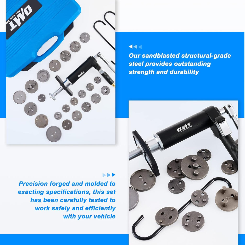 23pc Pneumatic Brake Caliper Compression Tool with 2 Caliper Hangers S1573