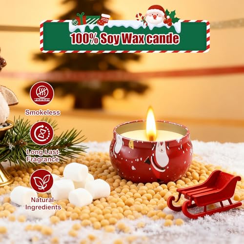 6 Pack Scented Jar Candle Set Natural Soy Wax X728341