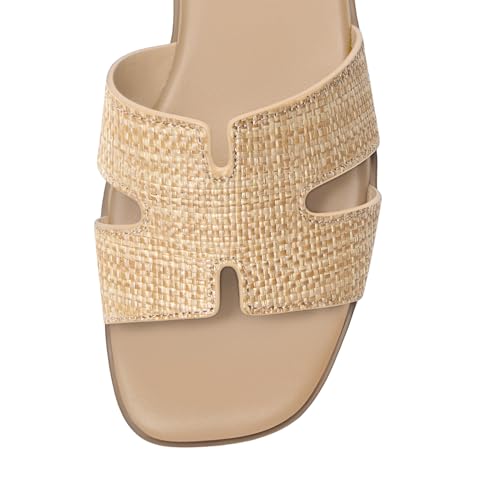 Women's Leather Slip On Flat Sandals W49494