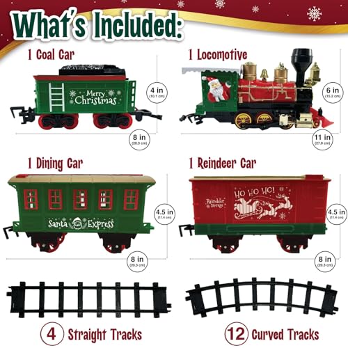 Electric Train Set with Lights, Music, Smoke V37991