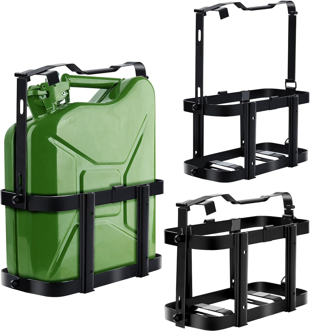 2 Pcs 5 Gallon 20 Liter Metal Lockable Jerry Can Mount Holder Black T180674