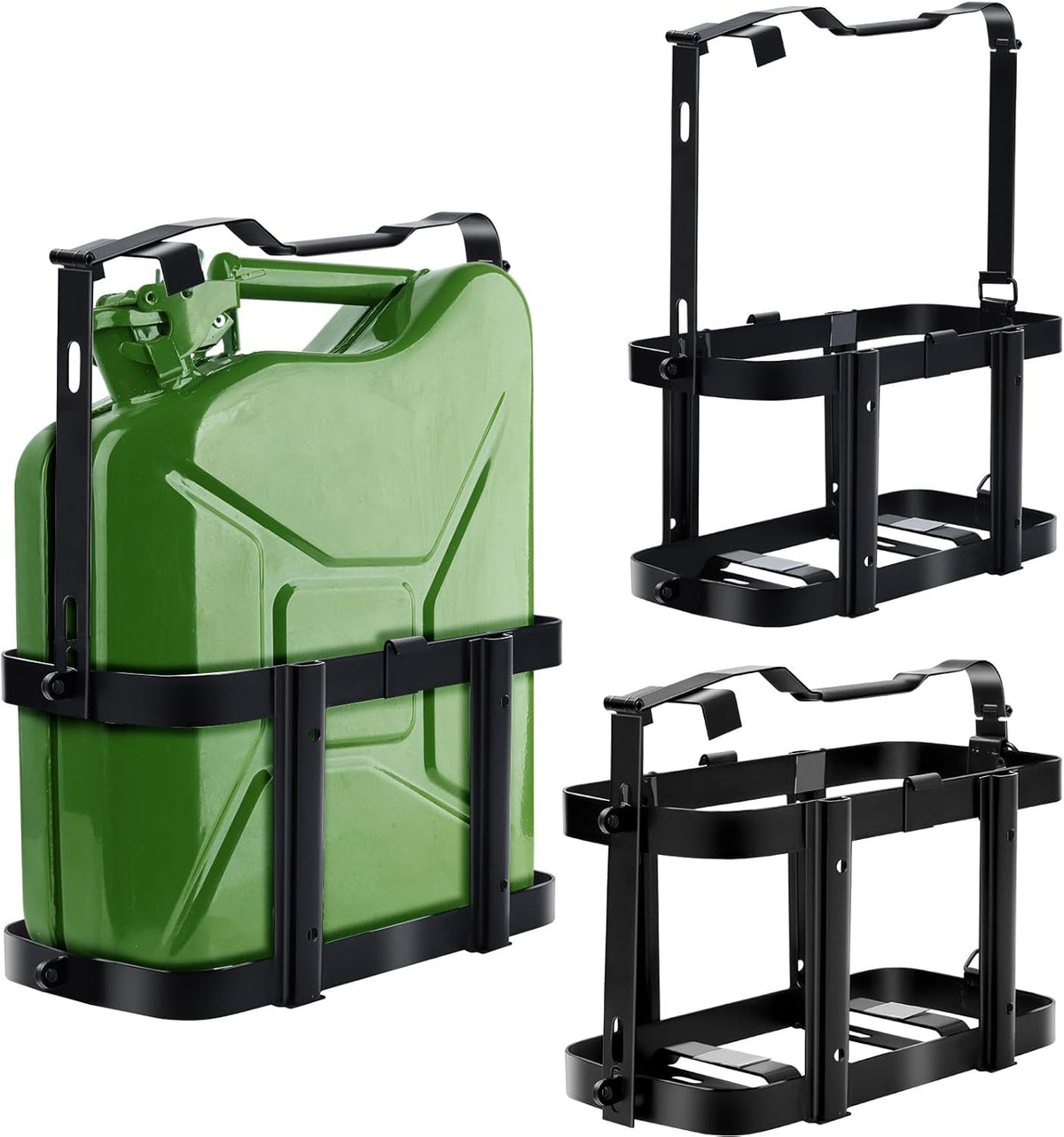 2 Pcs 5 Gallon 20 Liter Metal Lockable Jerry Can Mount Holder Black T180674