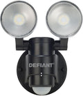 Black 180-Degree 2-Head Outdoor Motion Activated Flood Light J376882