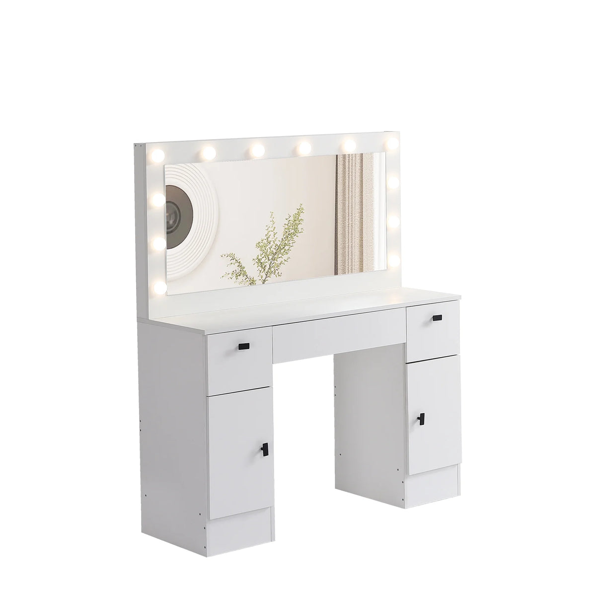 White Makeup Vanity Table with Lighted Mirror and 3 Drawers A3038