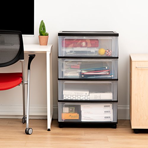 Black Plastic 5 Drawer Rolling Storage Organizer K61705