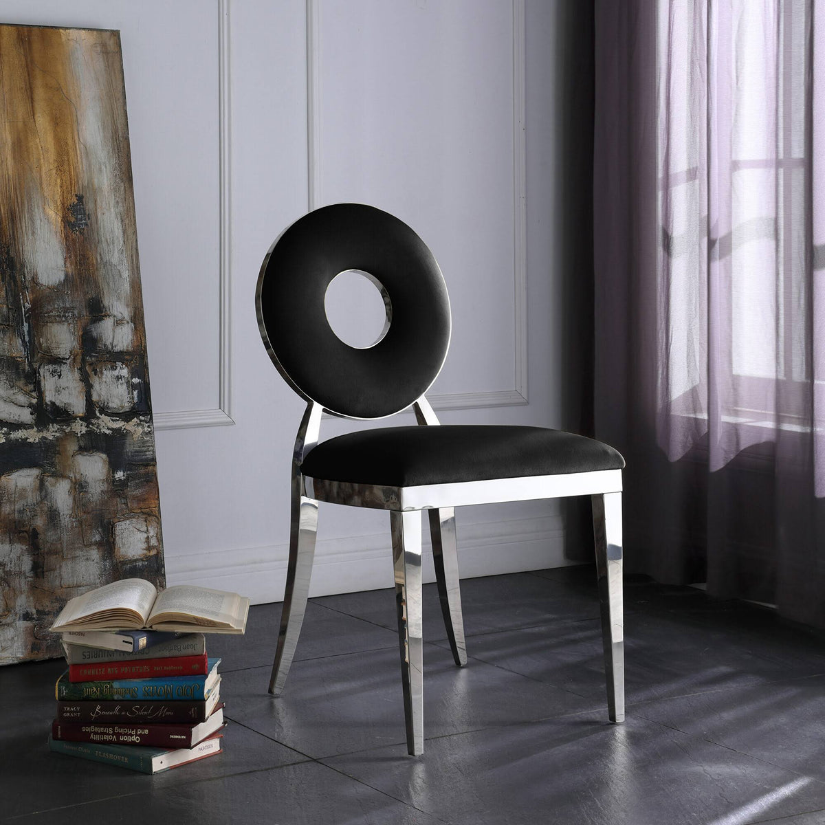 Black Velvet Dining Chair (Set of 2) E181