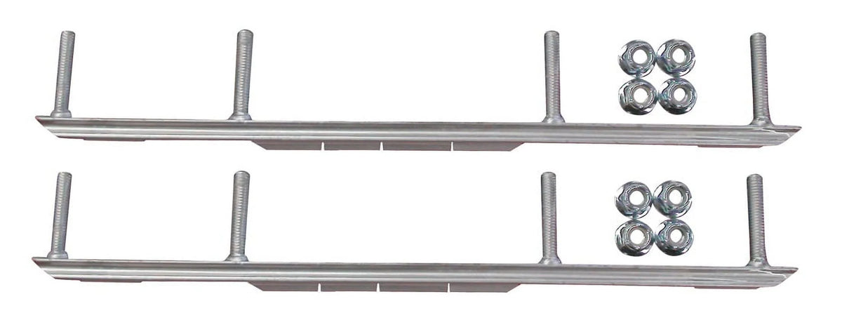 White Snowmobile Skis with Shaper Bars Complete Kit T463