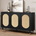 Black Rattan Sideboard Cabinet Z848