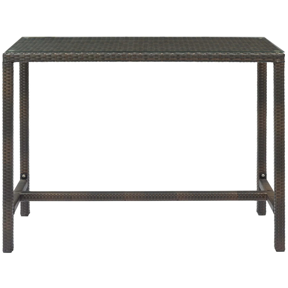 Brown Rattan Wicker Glass Side Table W871206