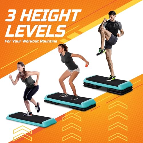 43'' Adjustable Aerobic Step Platform with 4 Stackable Risers S441197