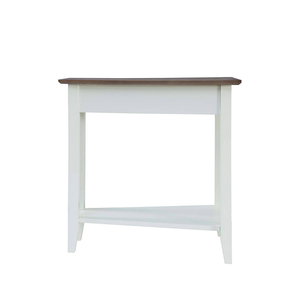 Wedge End Table Driftwood Top White W4734
