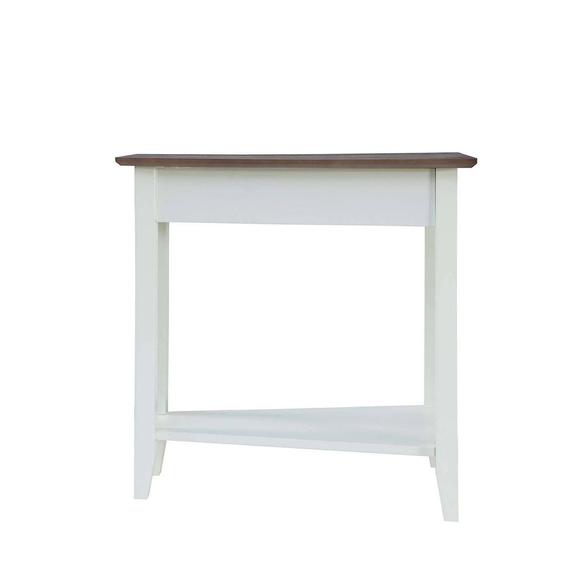 Wedge End Table Driftwood Top White W4734
