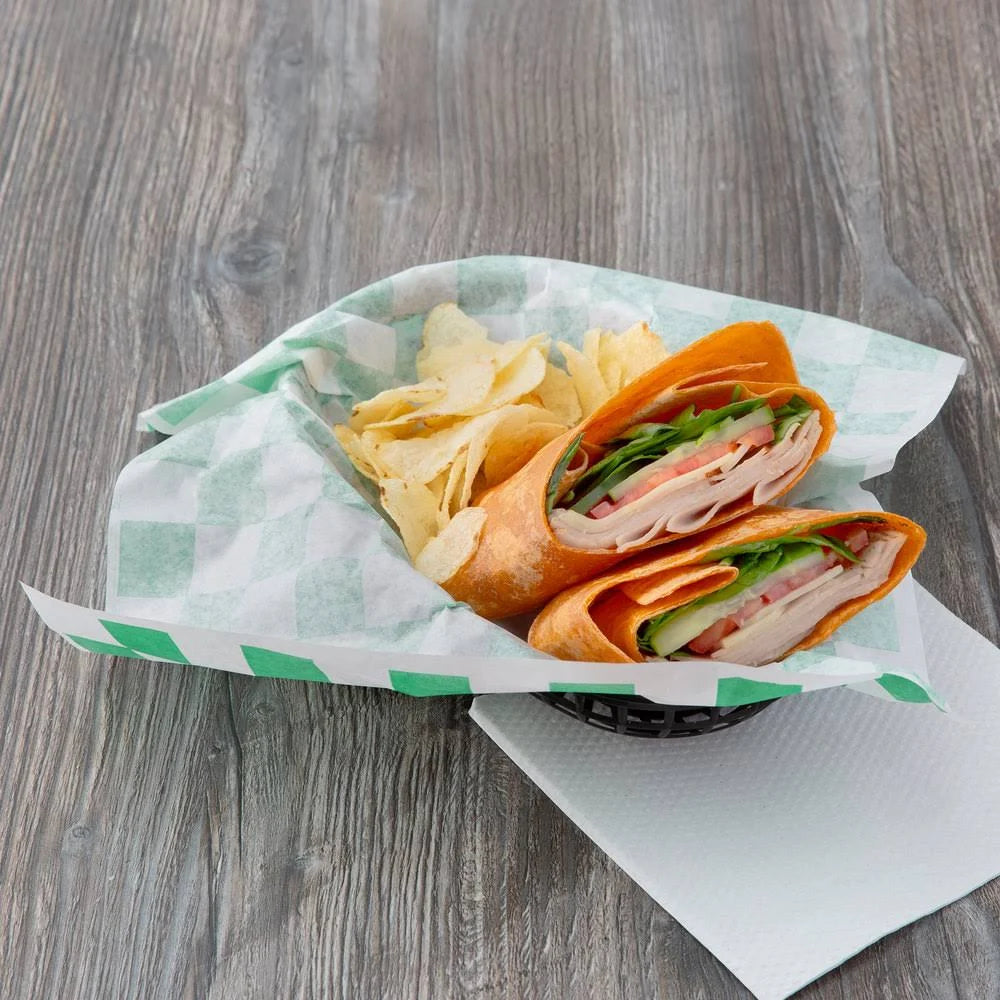 Green Check Deli Sandwich Wrap - 5000/Case S859