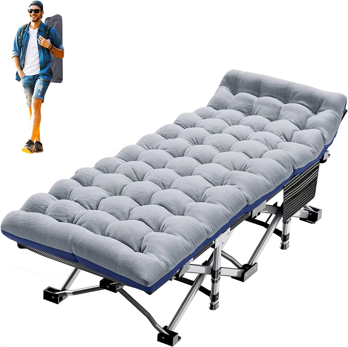 Folding Camping Cot with Carry Bag I925964