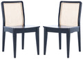 Rattan Dining Chair, Black/Natural, Set of 2 L54640