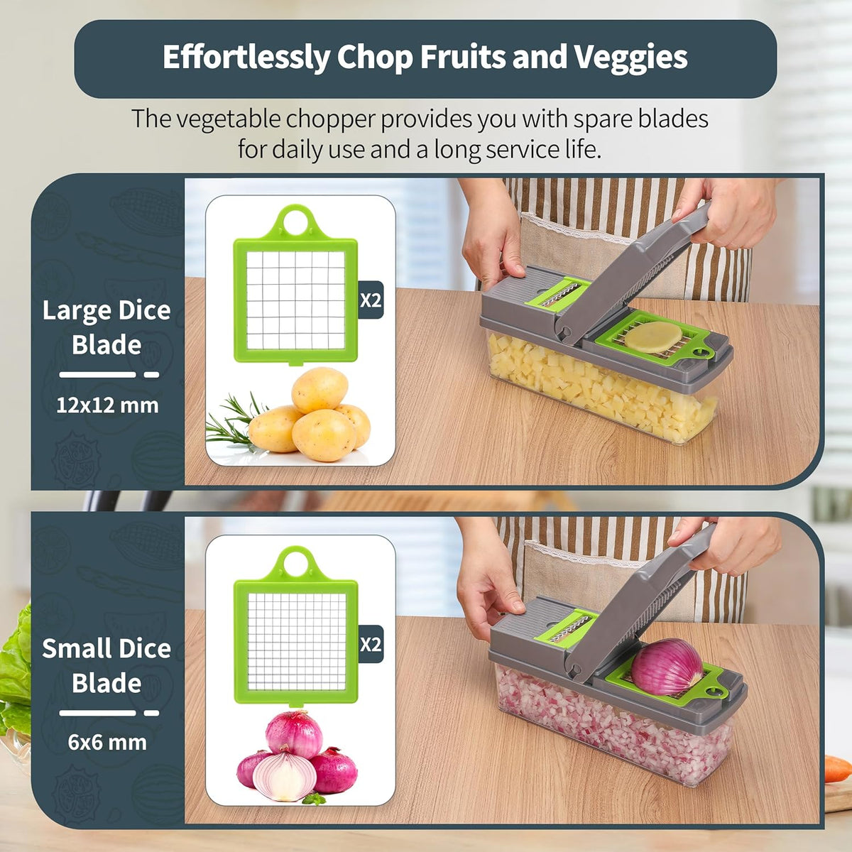 17 in 1 Multifunctional Vegetable Chopper with Container and 10 Blades W502