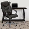 High Back Espresso Brown Executive Swivel Office Chair with Loop Arms F65425