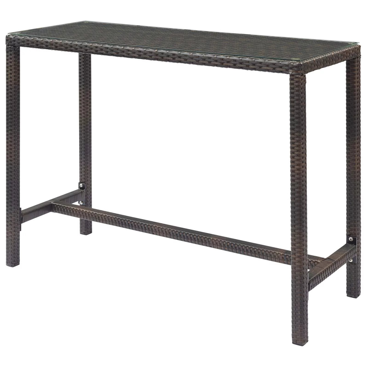Brown Rattan Wicker Glass Side Table W871206