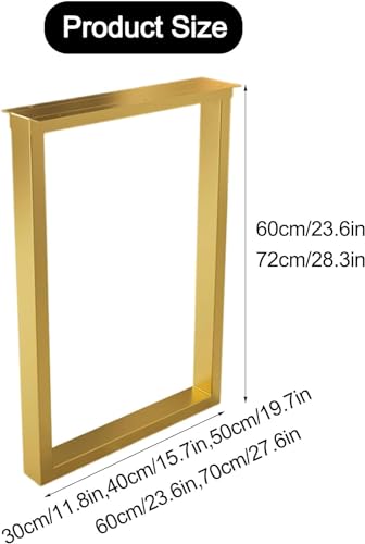 Set of 2 Black Metal Table Legs 40x60cm S7218