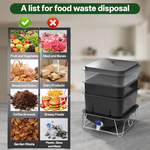 15L 3-Tray Worm Farm Composting Bin with Tool Set K33486