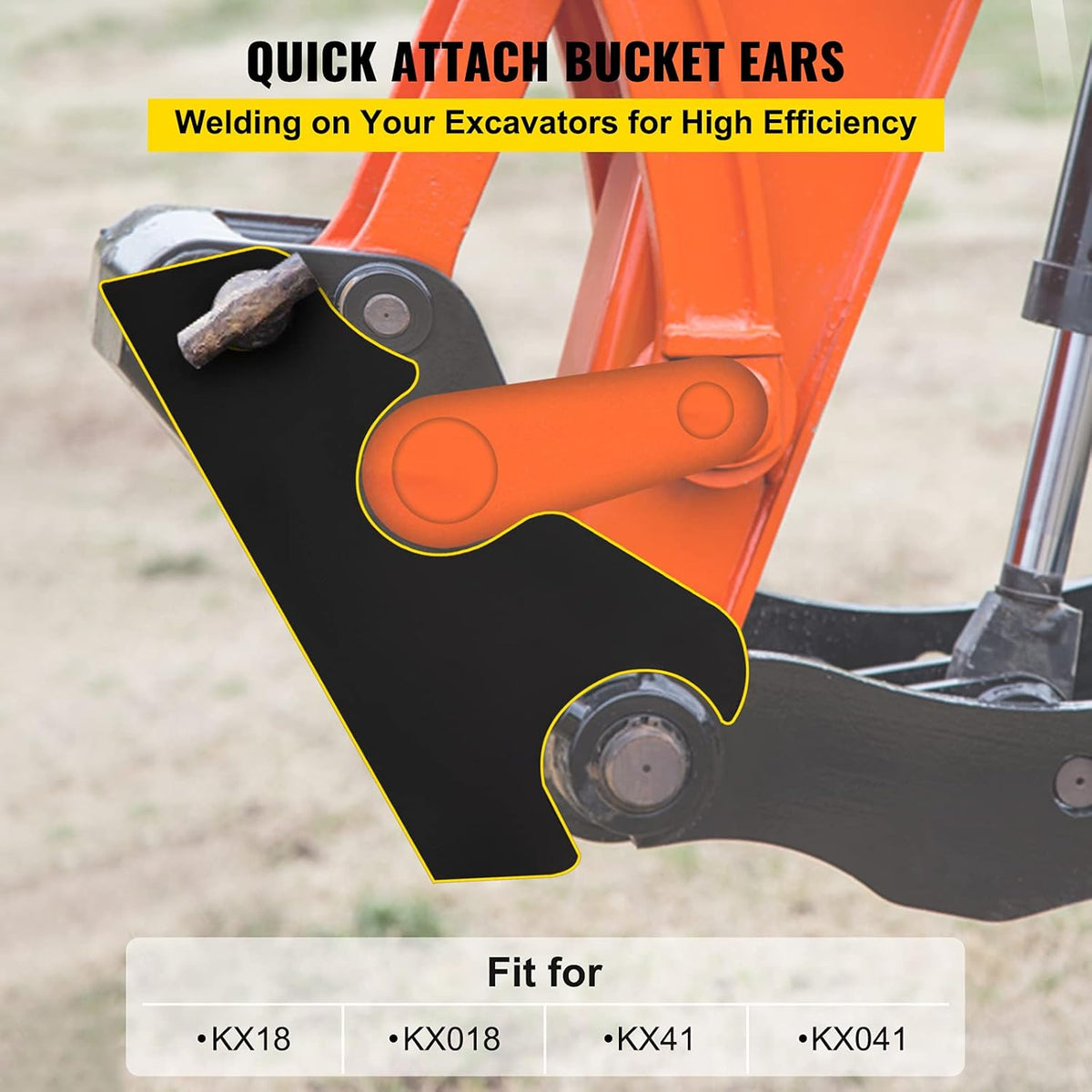 2pcs Black-Coating Steel Bucket Ears Attachment Q191637