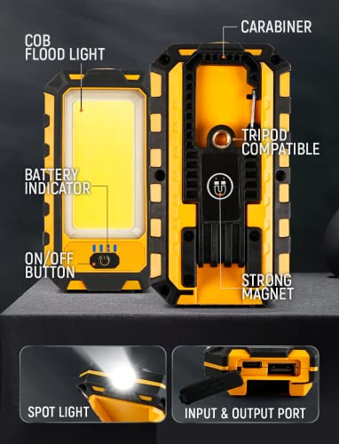 Rechargeable Magnetic LED Work Light 40W 1500Lumens 4 Lighting Modes I132440