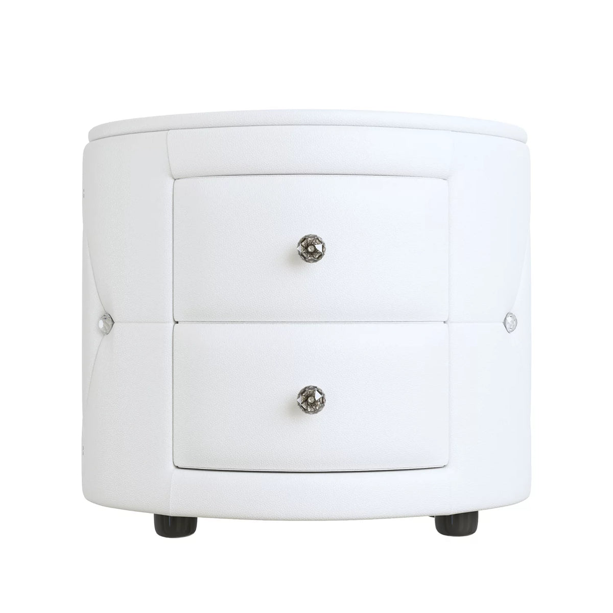 White 2 Drawer PU Leather Upholstered Nightstand M221050