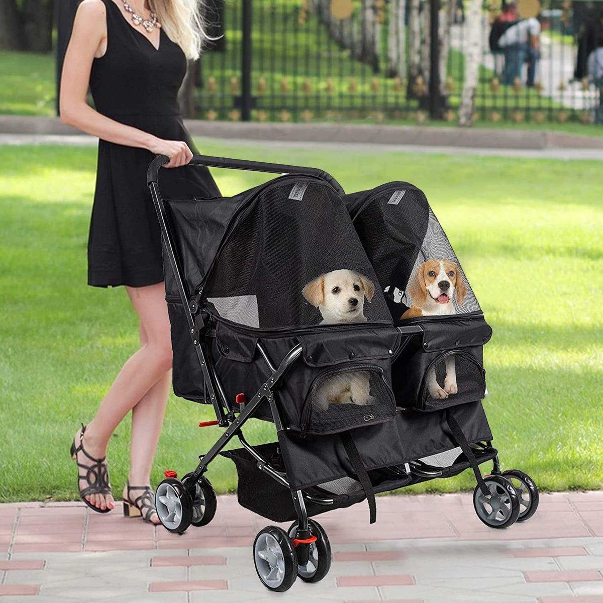 Foldable Double Pet Stroller U91415