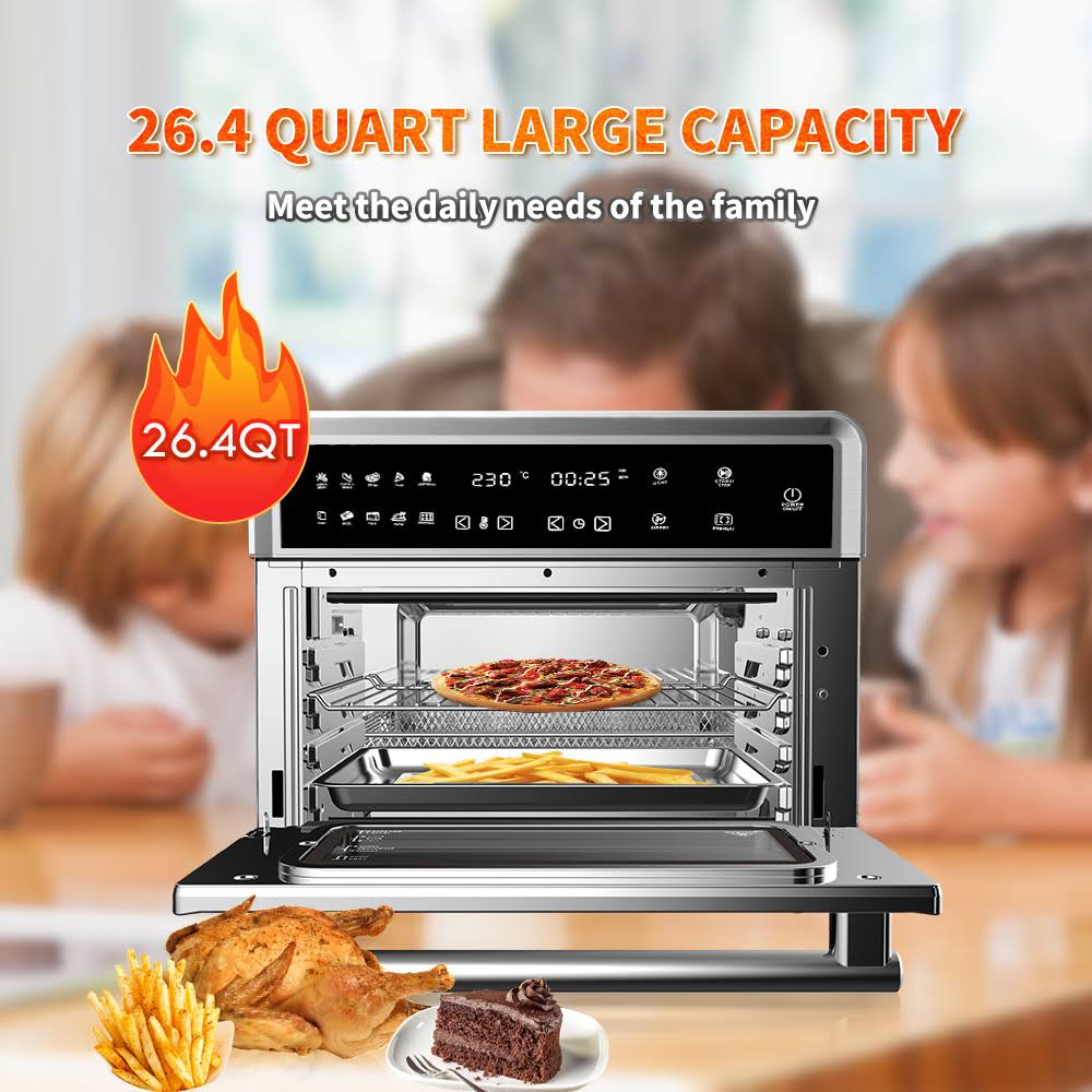 1800 W Stainless Steel 26.4 qt Electric Air Fryer Oven W142