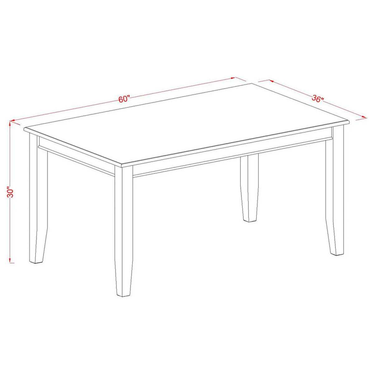 Black 6 Piece Rectangular Dinette Table Set V80722