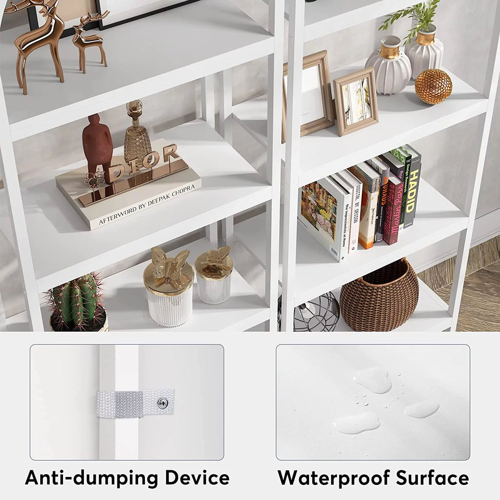 70.8 inches 4 Shelves White Wood Bookshelf E8520