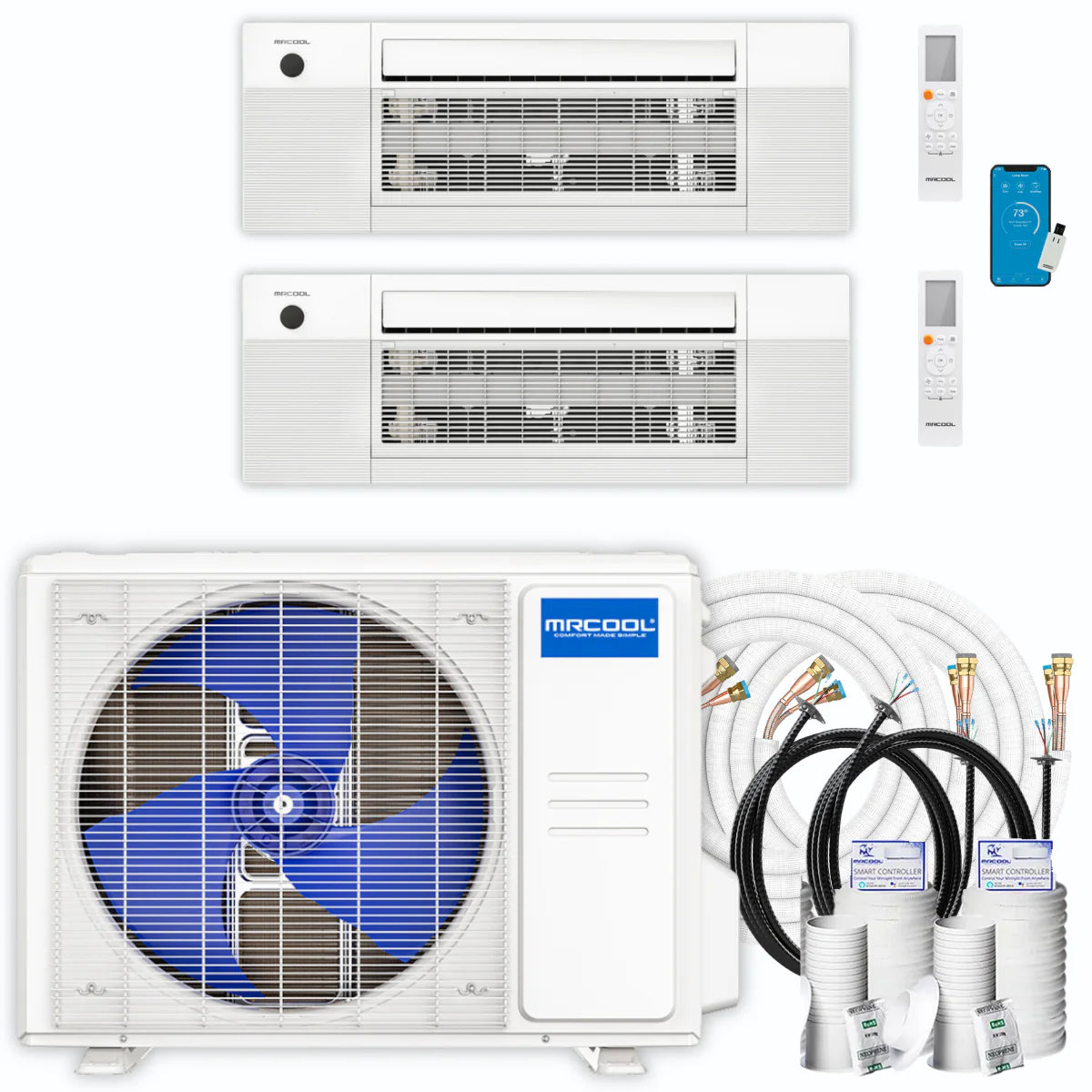 21,000 BTU 2 Zone Ceiling Cassette Ductless Air Conditioner and Heat Pump M99149