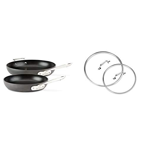Hard Anodized Nonstick 2 Piece Fry Pan Set 10 12 Inch Cookware Black Q518938