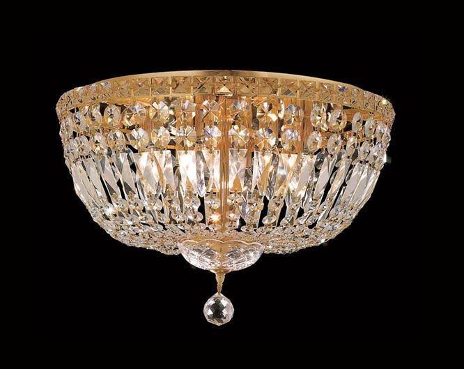 8 Light Gold Flush Mount Crystal P6607