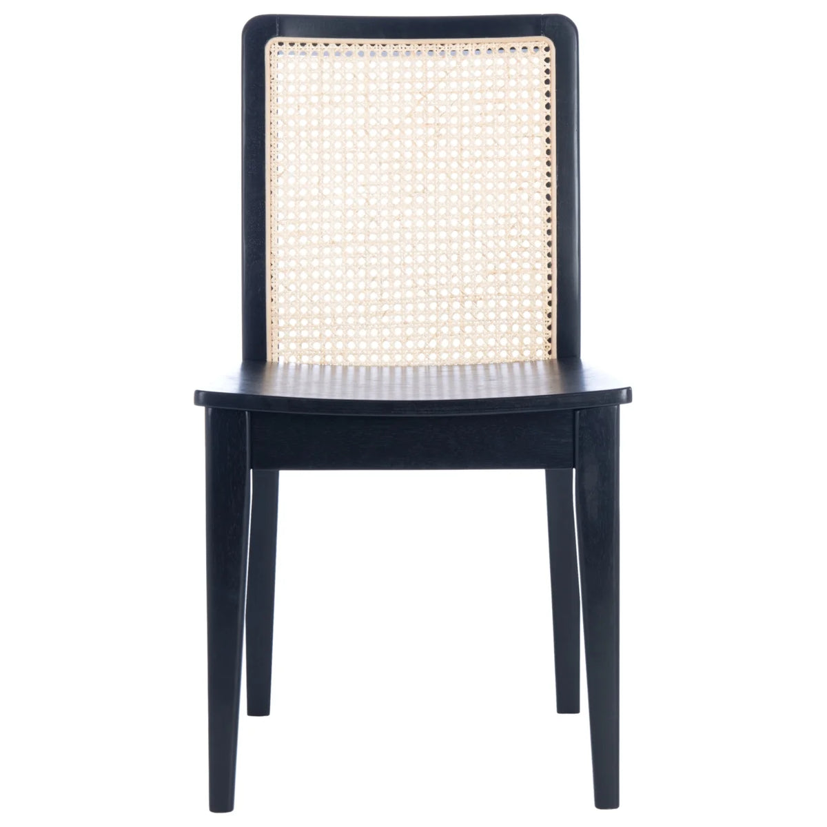 Rattan Dining Chair, Black/Natural, Set of 2 L54640