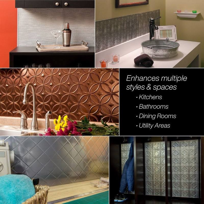 Rib Smoked Pewter Backsplash Kit Y2961